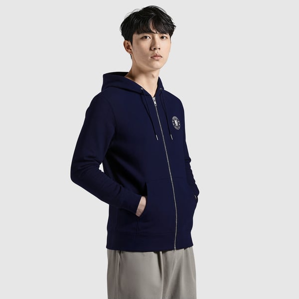 Chelsea Core Zip Through Hoodie - Navy - Mens