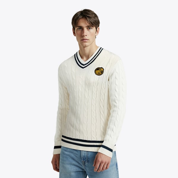 Chelsea Pensioners Cable Knit Sweatshirt - White