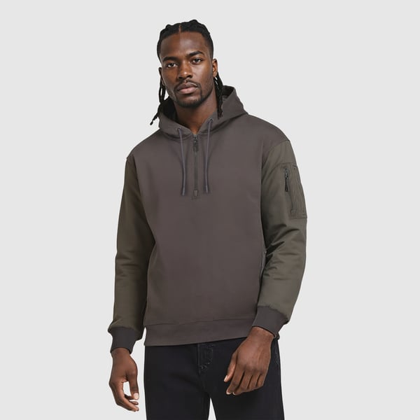 Chelsea Elements Hybrid Quarter Zip Hoodie - Classic Pewter