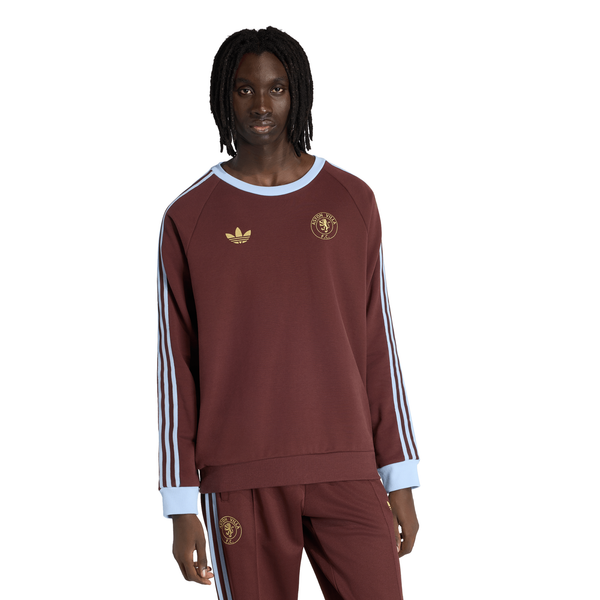 Aston Villa adidas Originals Crew Sweater - Brown