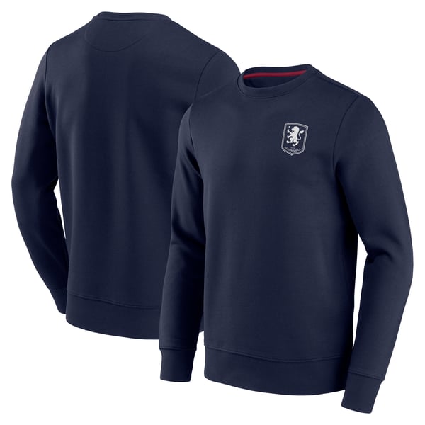 Aston Villa Essentials Small Crest Crew Sweatshirt - Maritime Blue - Mens