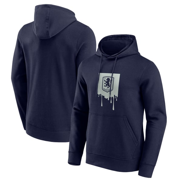 Aston Villa Liquify Graphic OH Hoodie - Navy - Mens