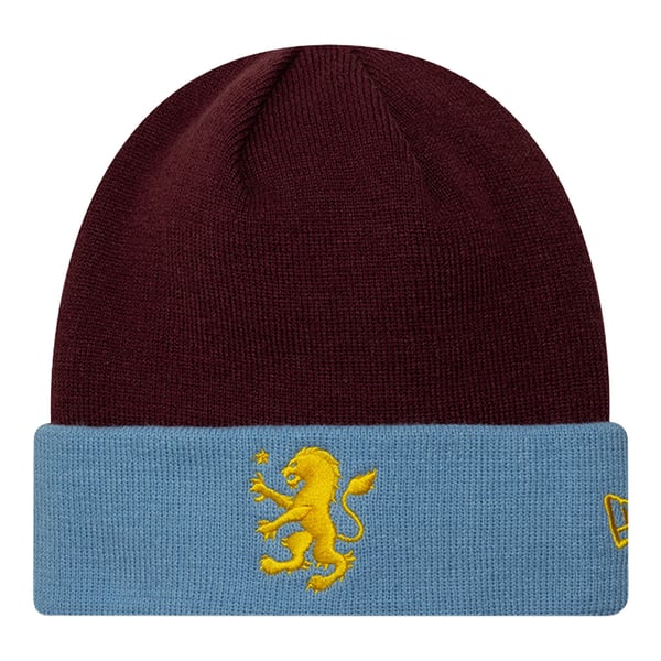 Aston Villa New Era Team Cuff Knit Beanie - Claret/Blue - Unisex