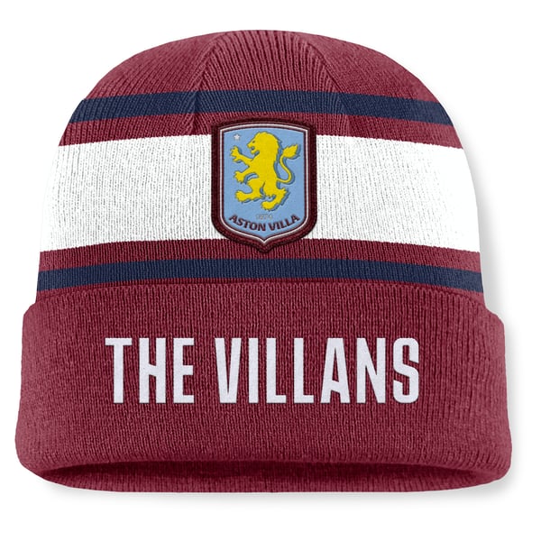 Aston Villa Complex Cuffed Beanie - Dark Garnet/Athletic Navy/White - Unisex