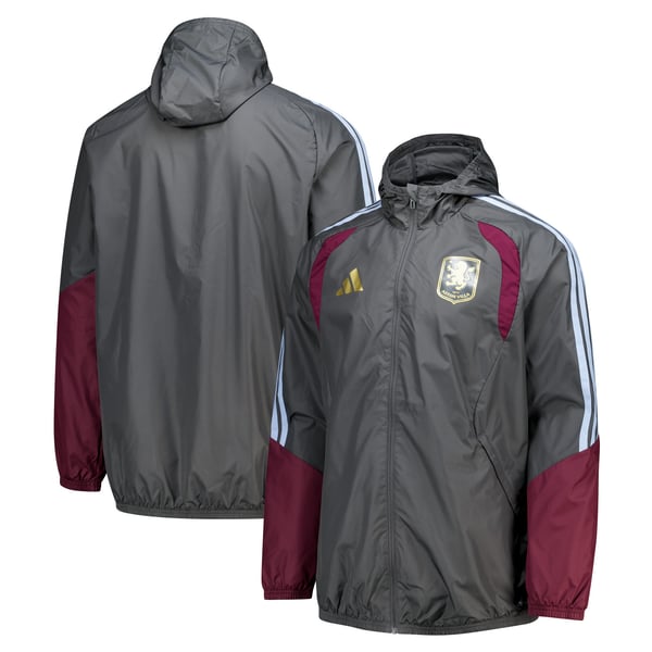Aston Villa adidas Training All Weather Jacket - Charcoal