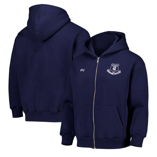 Everton x Art of Deboss Zip Through Hoodie - Navy - Unisex