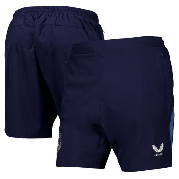 Everton Castore Coaches Training Zipped Shorts - Dark Blue