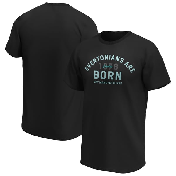 Everton Born Not Manufactured Graphic T -Shirt - Black - Mens