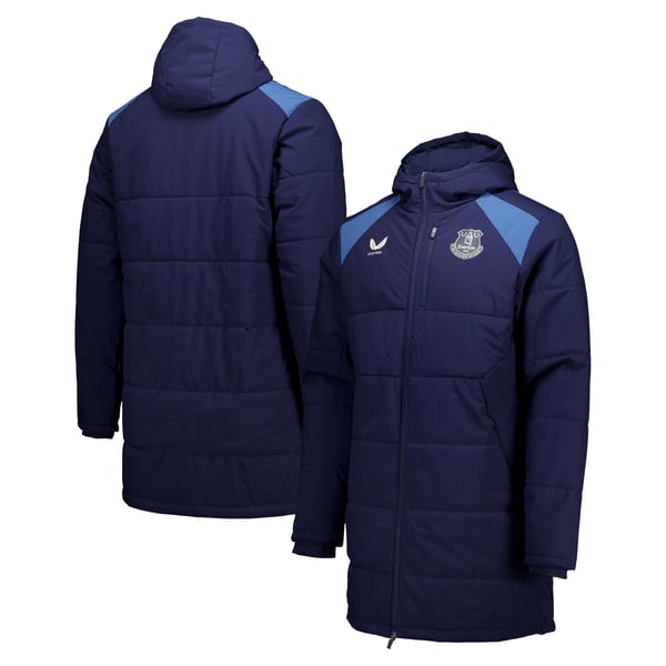 Everton Castore Coaches Training Bench Jacket - Navy