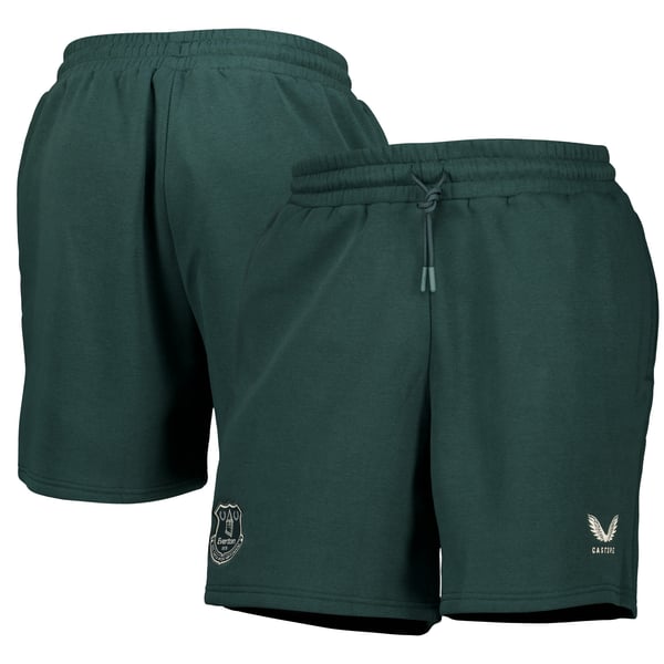 Everton Castore Players Off Pitch Fleece Shorts - Dark Green