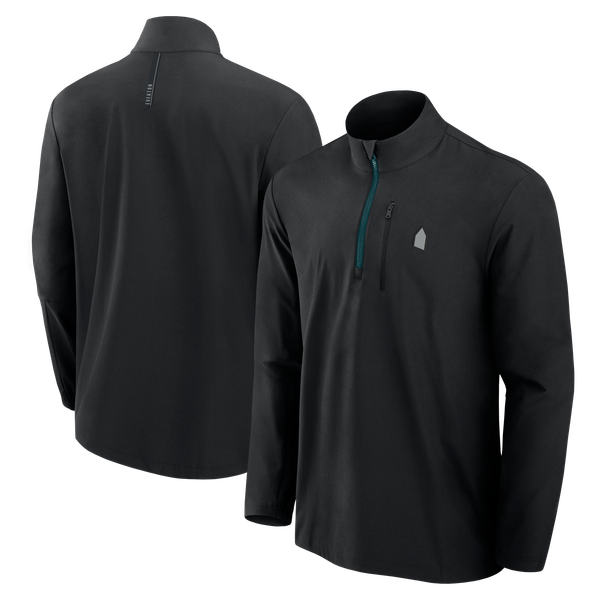 Everton Woven 1/4 Zip Top - Black - Mens