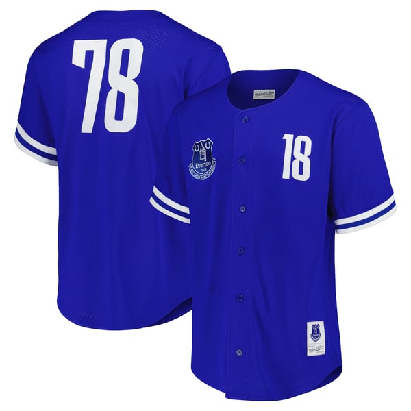 Everton X Mitchell & Ness Baseball Shirt - Royal - Unisex