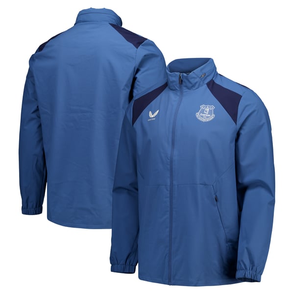 Everton Castore Coaches Training Rain Jacket - Blue