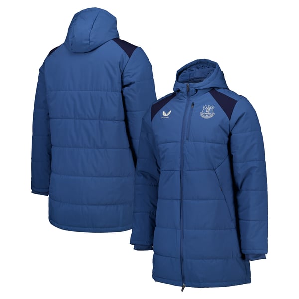 Everton Castore Coaches Training Bench Jacket - Blue
