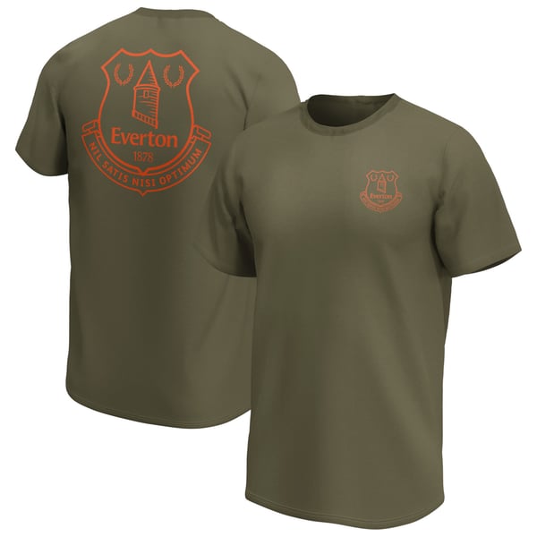 Everton Retro Crest Fashion Graphic T -Shirt - Khaki - Mens