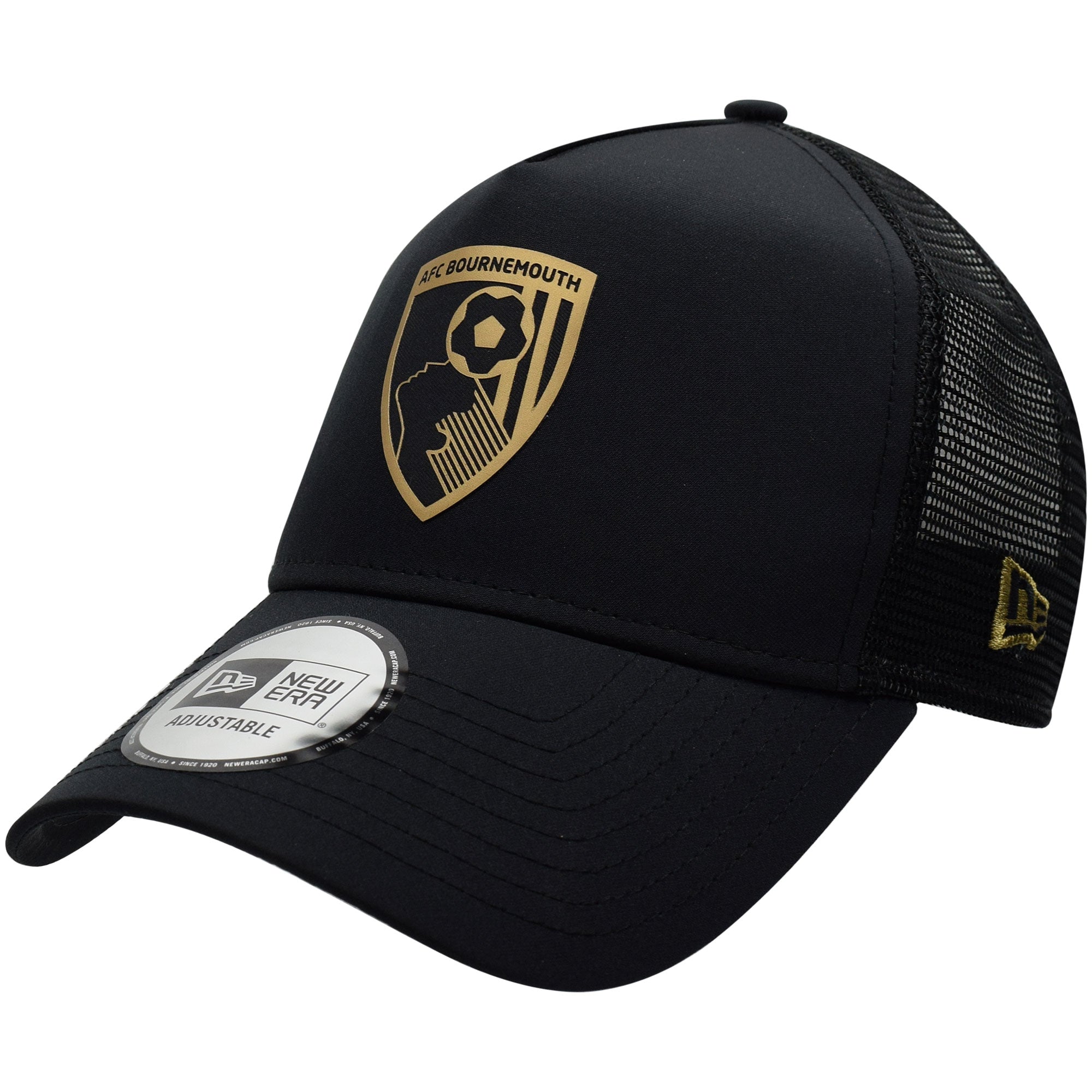 Кепка AFC Bournemouth Adults AFCB X New Era E-Frame Trucker (чёрный/золотистый)