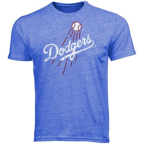 Majestic Threads Los Angeles Dodgers Primary Logo Tri-Blend T-Shirt - Royal Blue