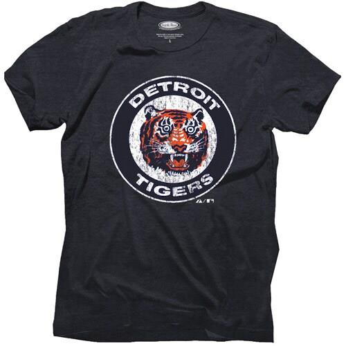 Majestic Threads Detroit Tigers 1961-1993 Cooperstown Logo Tri-Blend T-Shirt - Navy Blue