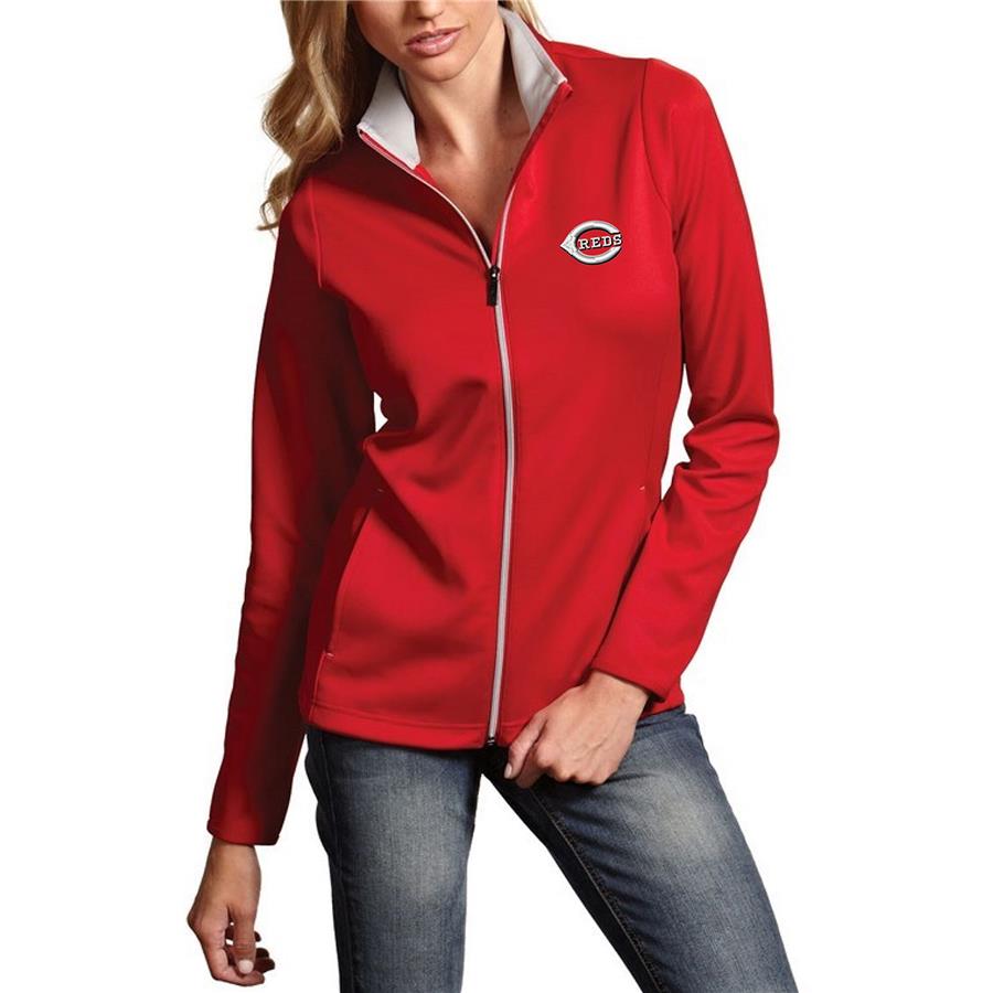 Cincinnati Reds Antigua Women's Leader Full-Zip Jacket - Red