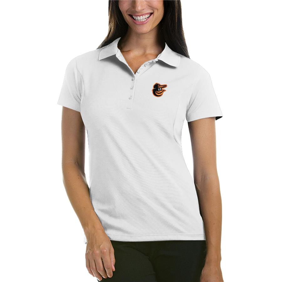 Baltimore Orioles Antigua Women's Pique Xtra-Lite Polo - White