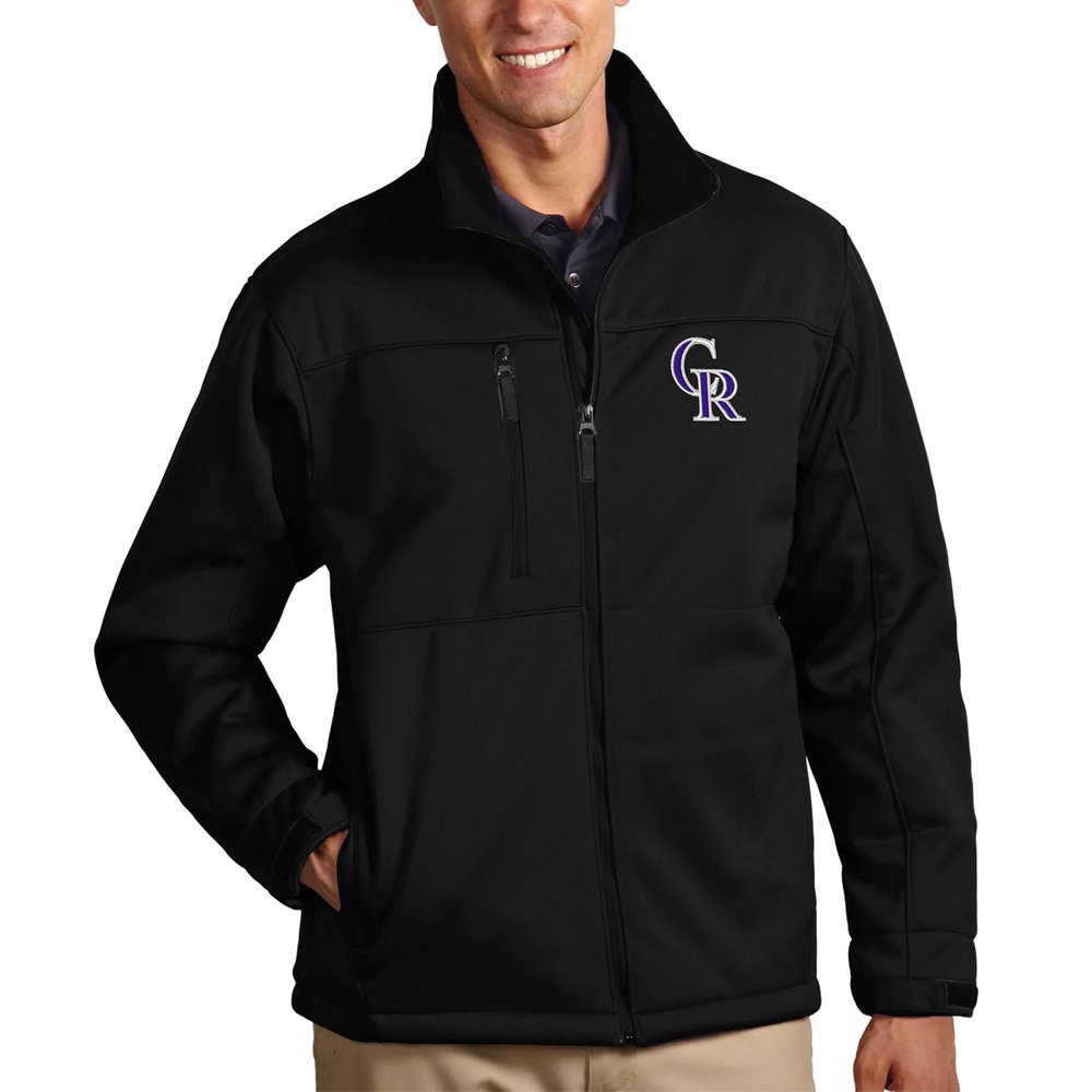 Colorado Rockies Antigua Traverse Full-Zip Jacket - Black -
