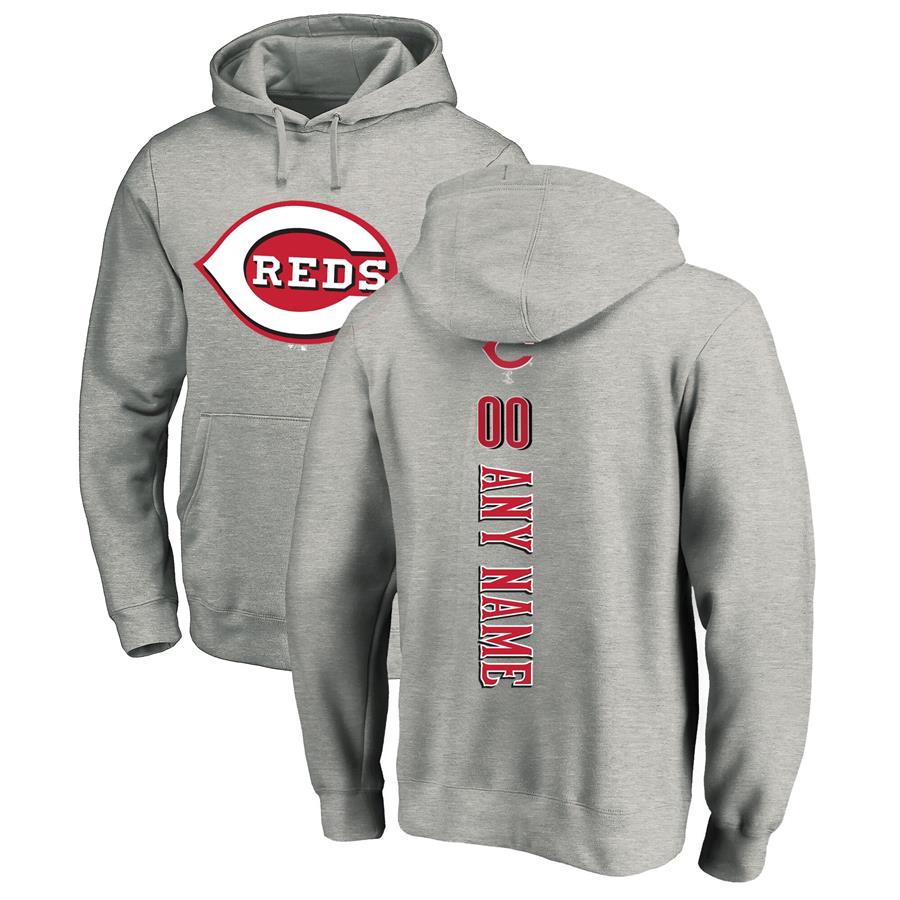 Cincinnati Reds Fanatics Branded Personalized Playmaker Pullover Hoodie - Ash