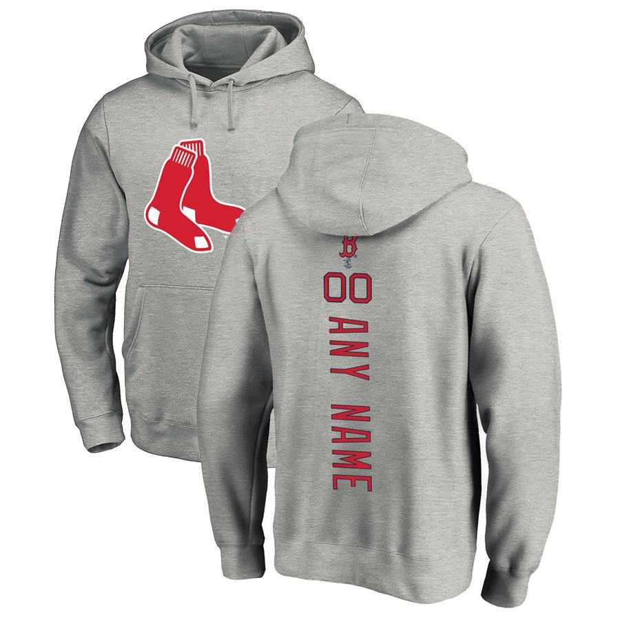 Boston Red Sox Fanatics Branded Personalized Playmaker Pullover Hoodie - Ash