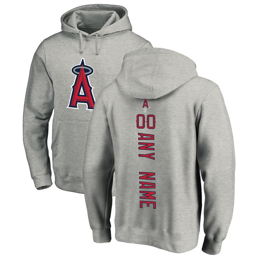 Los Angeles Angels Fanatics Branded Personalized Playmaker Pullover Hoodie - Ash