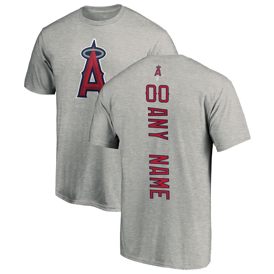 Los Angeles Angels Fanatics Branded Personalized Playmaker T-Shirt - Ash