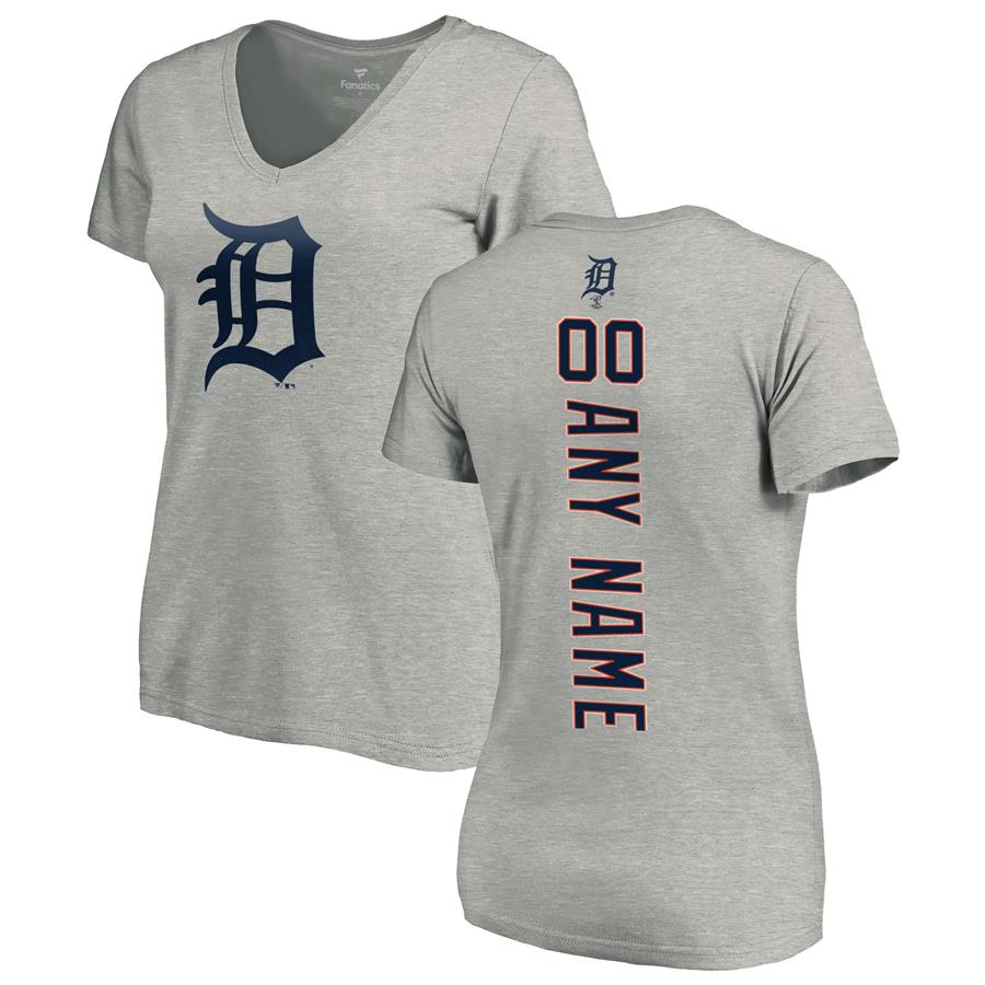 Detroit Tigers Fanatics Branded Women's Personalized Playmaker T-Shirt - Ash