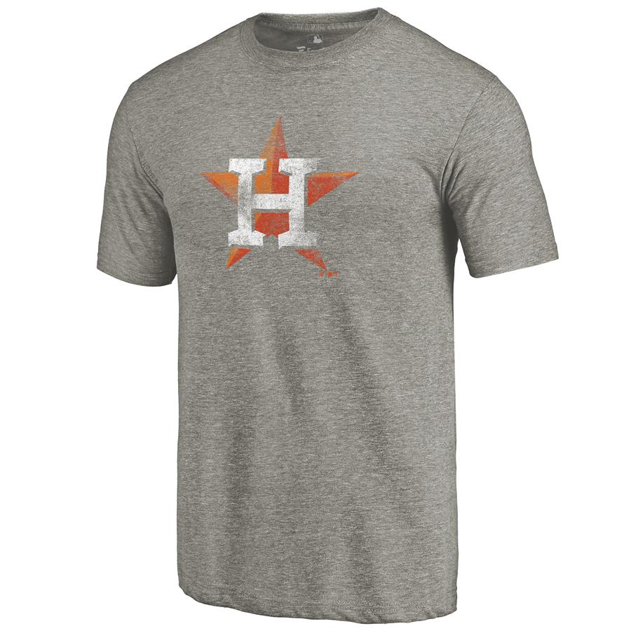 Houston Astros Distressed Team Tri-Blend T-Shirt - Ash