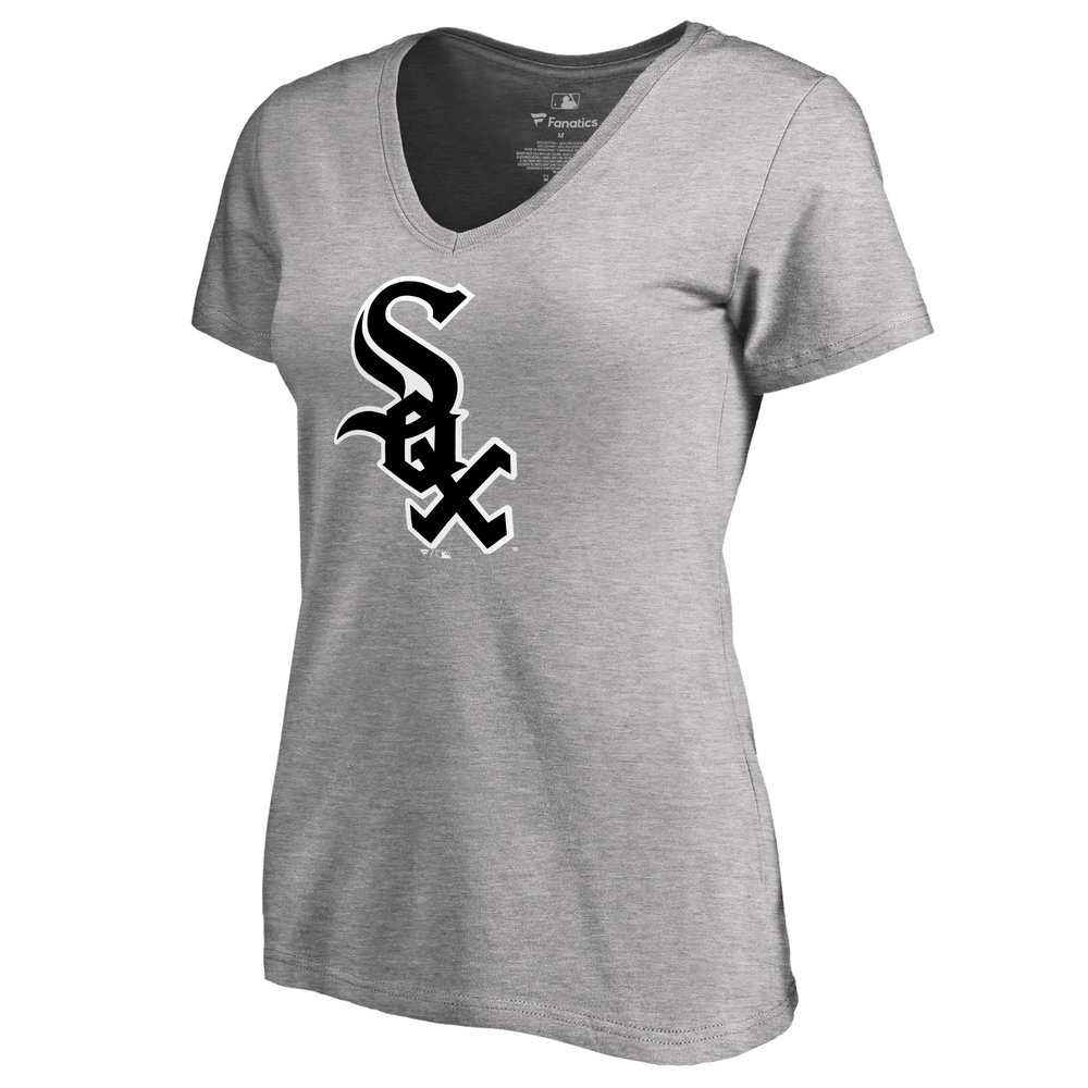 Chicago White Sox Women's Secondary Color Primary Logo T-Shirt - Ash