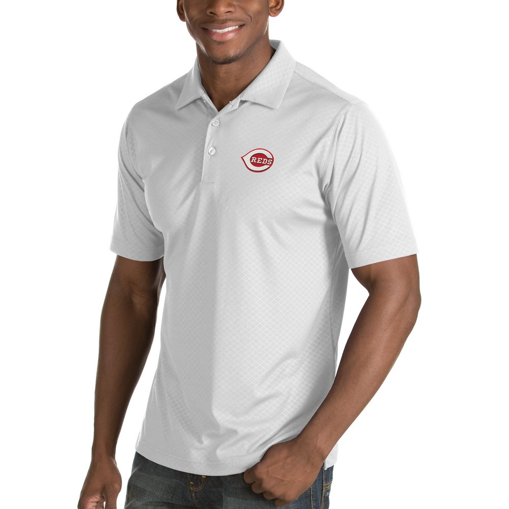 Cincinnati Reds Antigua Inspire Desert Dry Polo - White