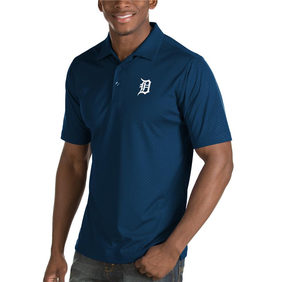 Detroit Tigers Antigua Inspire Desert Dry Polo - Navy