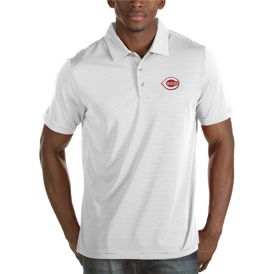 Cincinnati Reds Antigua Quest Desert Dry Polo - White