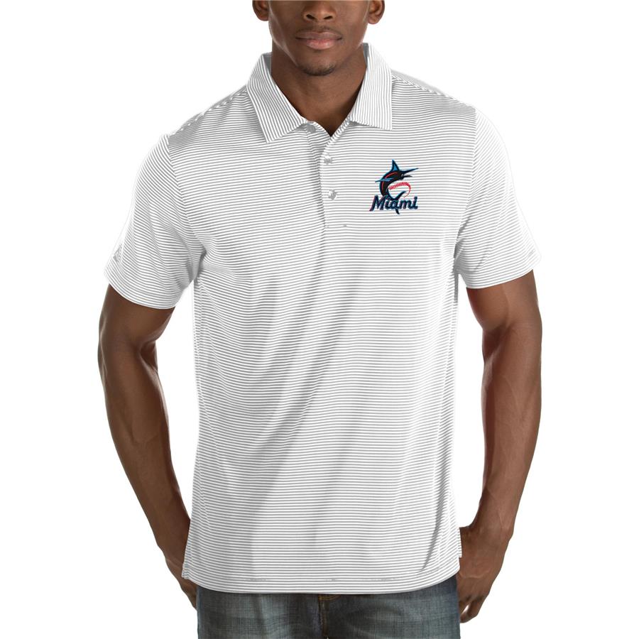 Miami Marlins Antigua Quest Desert Dry Polo - White