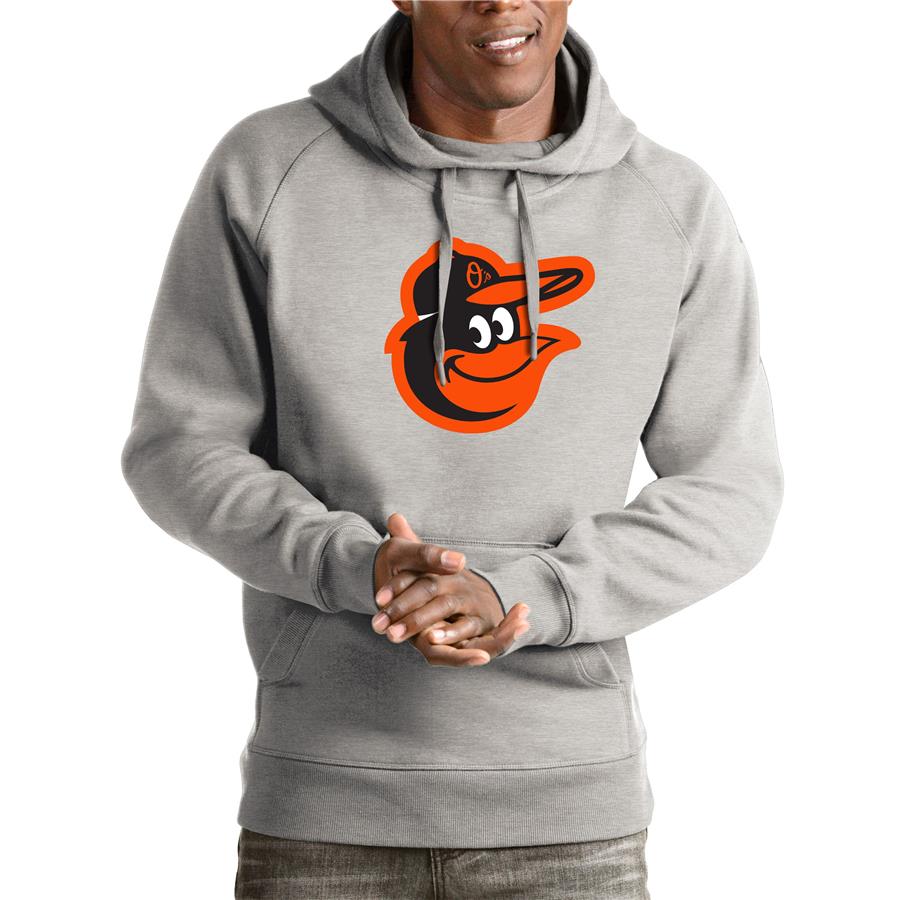 Baltimore Orioles Antigua Victory Pullover Hoodie - Heathered Gray