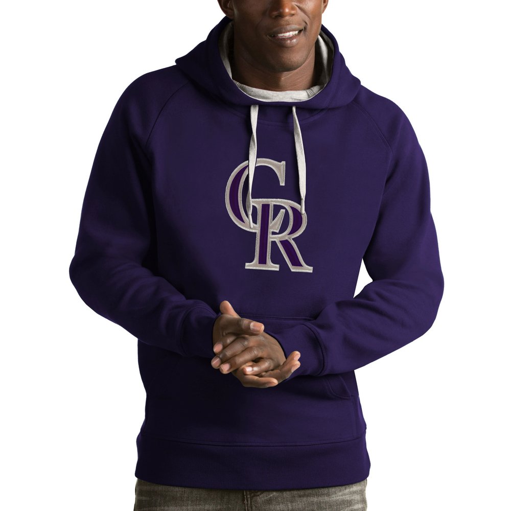 Colorado Rockies Antigua Victory Pullover Hoodie - Purple