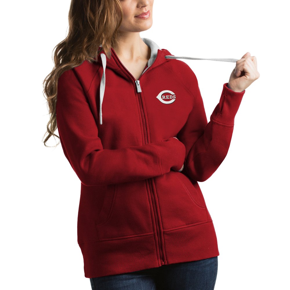 Cincinnati Reds Antigua Women's Victory Full-Zip Hoodie - Red