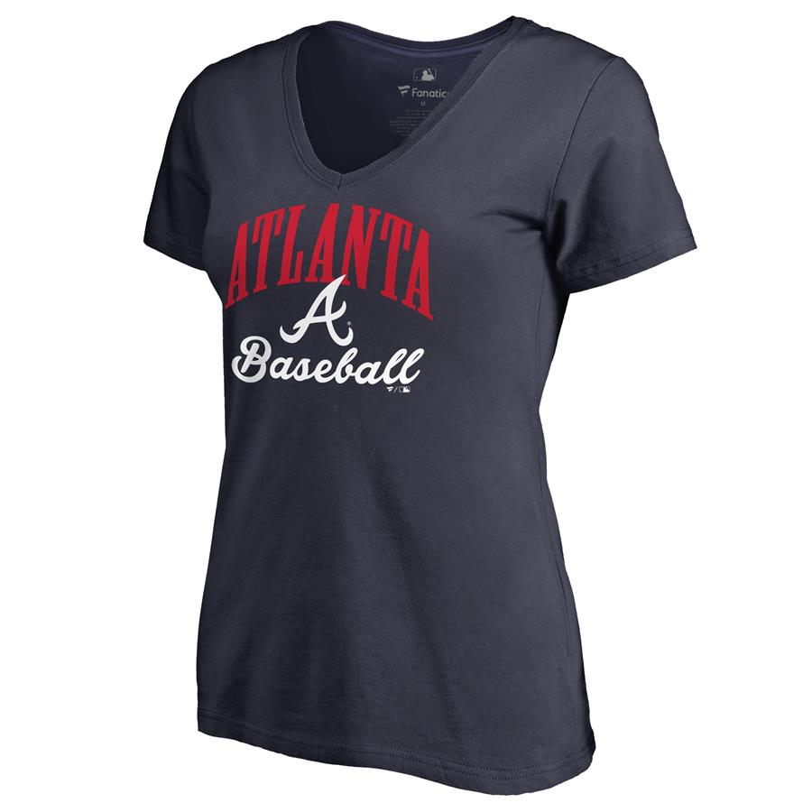 Atlanta Braves Women's Victory Script T-Shirt - Navy