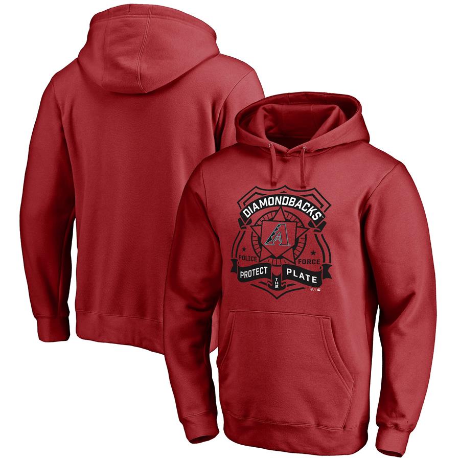 Arizona Diamondbacks Police Badge Pullover Hoodie - Red
