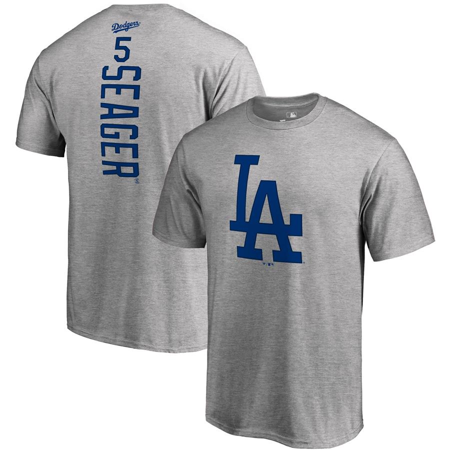 Corey Seager Los Angeles Dodgers Fanatics Branded Backer Name & Number T-Shirt - Gray