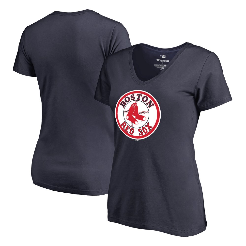 Boston Red Sox Fanatics Branded Women's Cooperstown Collection Forbes T-Shirt - Navy