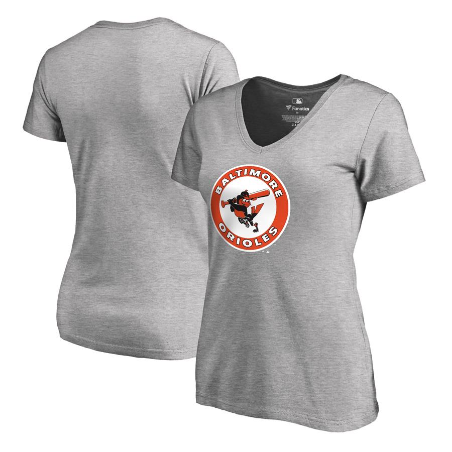 Baltimore Orioles Fanatics Branded Women's Cooperstown Collection Forbes T-Shirt - Ash