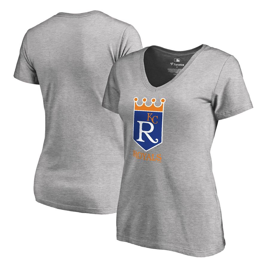 Kansas City Royals Fanatics Branded Women's Cooperstown Collection Forbes T-Shirt - Ash
