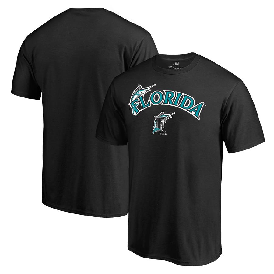 Miami Marlins Fanatics Branded Cooperstown Collection Wahconah T-Shirt - Black
