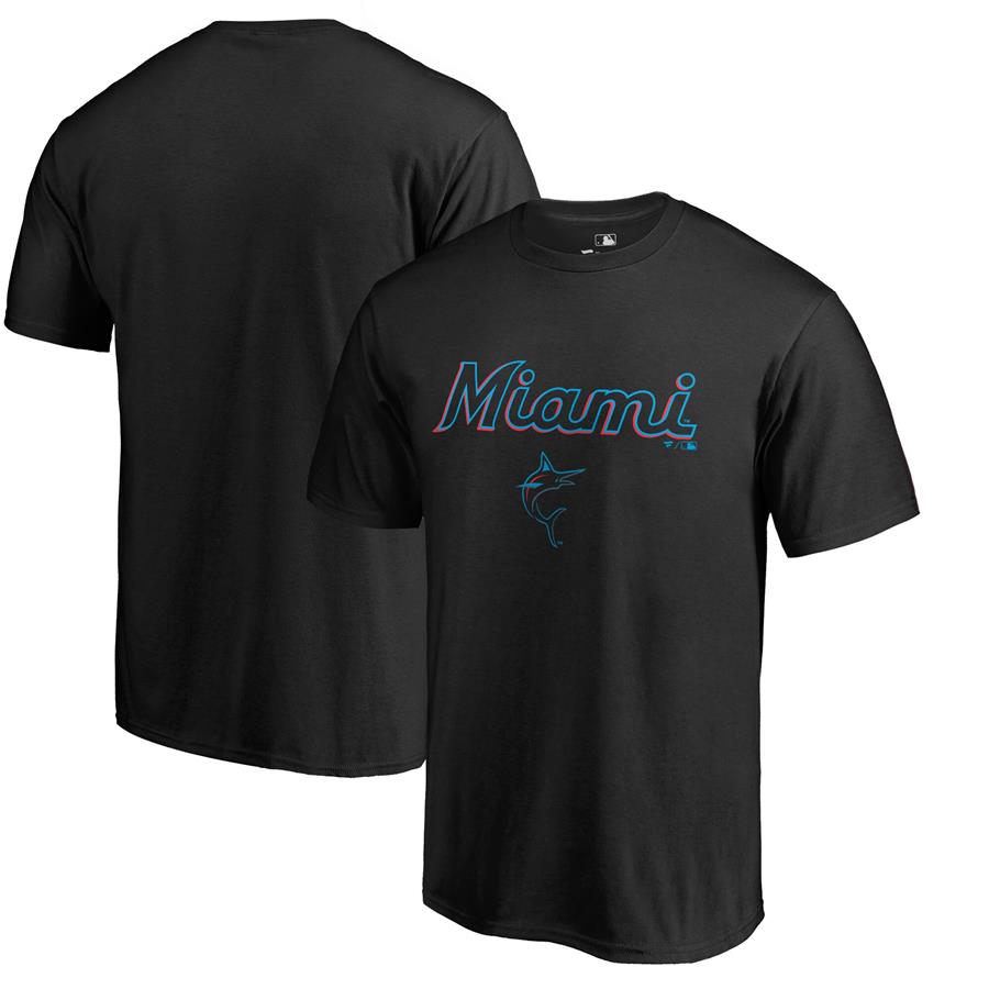 Miami Marlins Fanatics Branded Team Lockup T-Shirt - Black