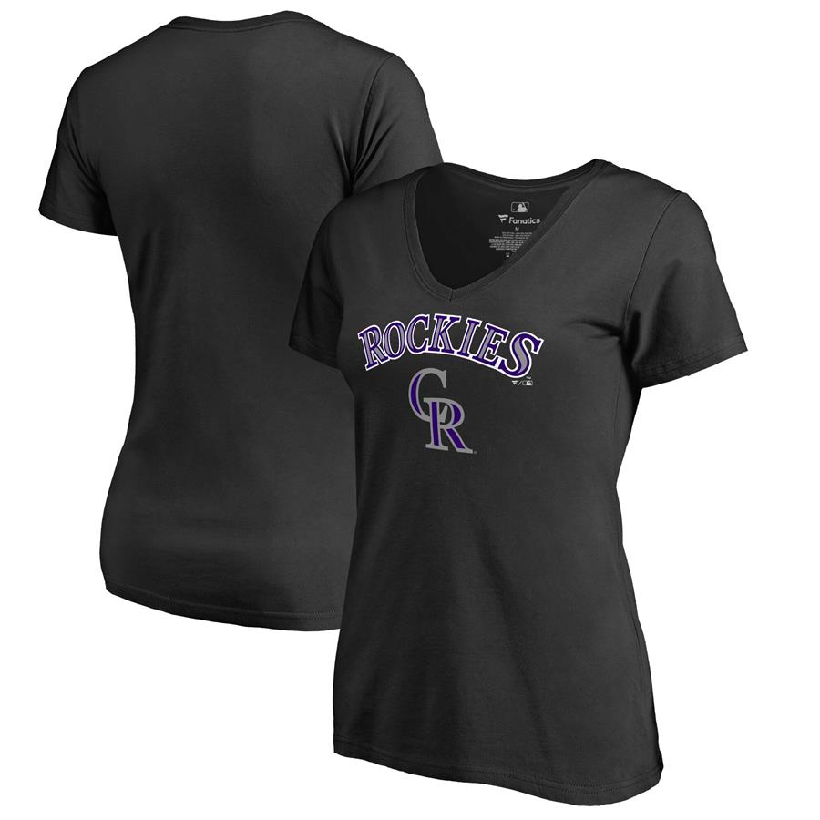 Colorado Rockies Fanatics Branded Women's Team Lockup T-Shirt - Black