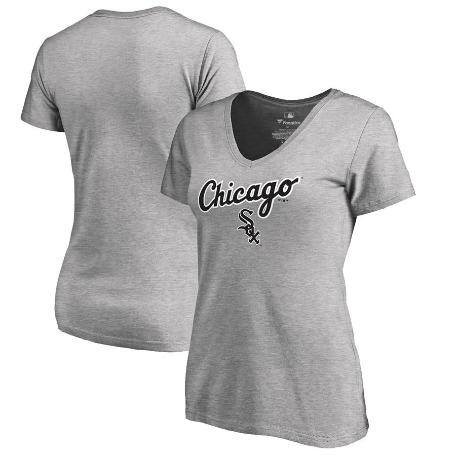 Женская футболка Chicago White Sox Fanatics Branded Team Lockup (светло-серый)