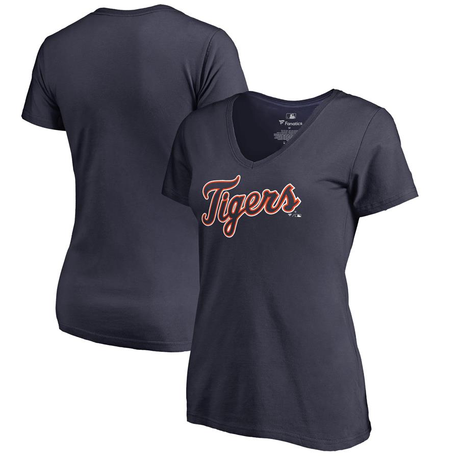 Detroit Tigers Fanatics Branded Women's Team Wordmark T-Shirt - Navy